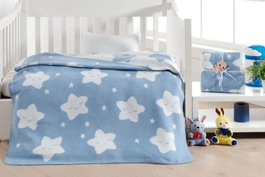 L'essentiel linge de maison Manta para bebé Star - Light Blue